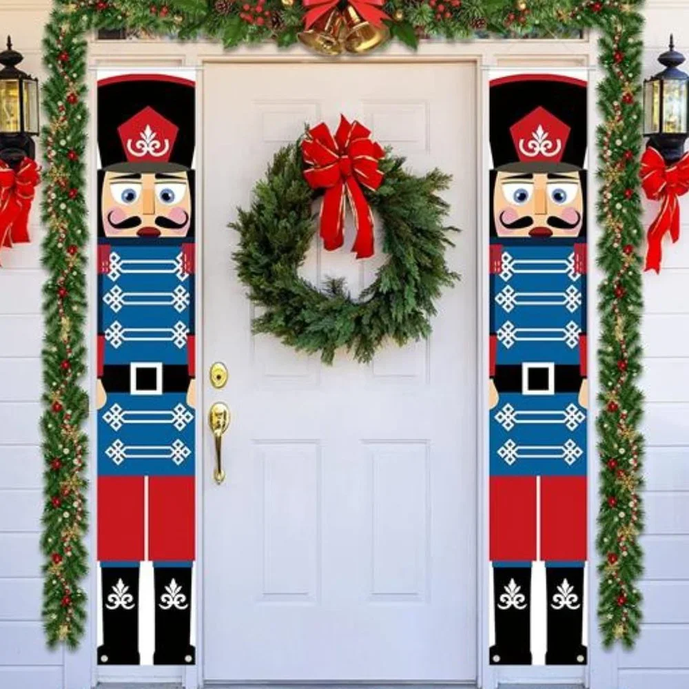 Christmas Signs Nutcracker Decor Door Decorations Outdoor Xmas Holiday Porch Set - Picture 2 of 5